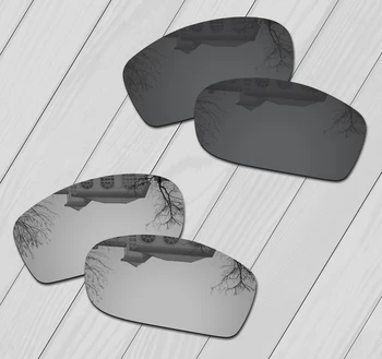 E. O. S 2 Páry Black & Silver Polarizované Náhradné Šošovky pre Oakley Čeľusť slnečné Okuliare