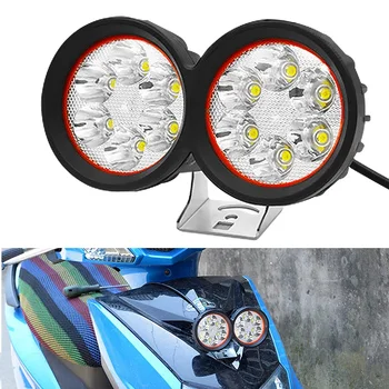 EURS Motocykel Elektrický SKÚTER LED Svetlomety Upravené Pozornosti Long-Range Silné Svetlo Hi/Low lúč Jazdy Lampa DRL 12-90V
