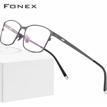 FONEX Čistého Titánu Okuliare Mužov Námestie Okuliare Muž Klasické Plné Optické Rám Predpis Okuliare Rámy Gafas Oculos 8505