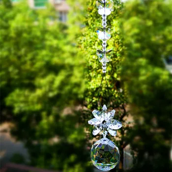 Garland Čakra Iskru 1PCS Jasné Farby Crystal GlassSuncatcher Prívesky pre Diy Domáce Dekorácie na Vianočný Stromček Visí Kvapky 2