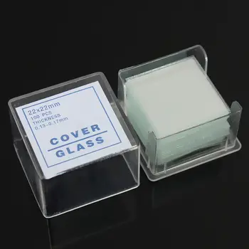 HLZS-100ks Priehľadných Listov Coverslips Coverslides 22x22mm Pre Mikroskopom