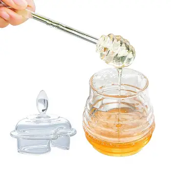 Honey Pot Jar 8.3 oz Honey Pot Sirup Dávkovač Med Nádoby Domácej Kuchyni Skladovanie Koláč Jelly