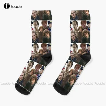 Jamie Fraser -Sam Heughan Outlander Ponožky Dievčatá Posádky Ponožky Vianoce, Nový Rok, Darček Vlastný Darček Unisex Dospelých Dospievajúcu Mládež Ponožky