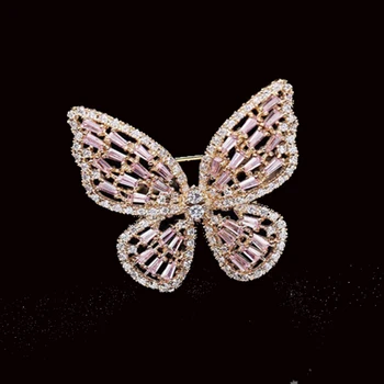 Jedinečný Dizajn zirkón Brošňa pre Ženy, striebro, zlato motýľ Pin Dievčatá Kabát Šaty, Šperky 4