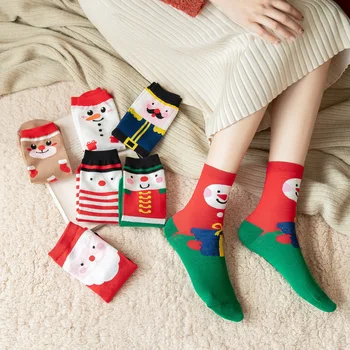 Jesenné a Zimné Ponožky dámske Bavlnené Ponožky Nový Rok na Vianoce Ponožky dámske Tvorivé Cartoon Zvierat Ponožky kórejský Darček Ponožky 1