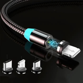 LED Magnetické USB Kábla 2.4 Rýchle Nabíjanie Typ C Kábel Magnet Nabíjačku Údaje Poplatok Micro USB Kábel Mobilného Telefónu Kábel USB Kábel