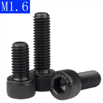 M1.6 - 0.35 1,6 mm Black 12.9 Triedy Legovanej Ocele Allen Hex Zásuvky s hlavovou Čiapočkou DIN 912