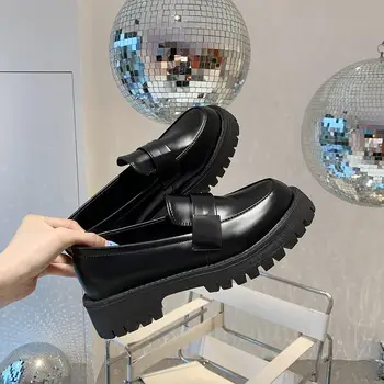 Malé kožené topánky Japonských žien topánky 2022 jar, new British retro študentov hrubé-soled mokasíny žien jednej topánky