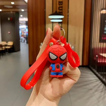 Marvel Spiderman Keychain Avengers Iron Man Roztomilý Thor Bábika Keyring Cartoon detské Hračky Študentské Tašky, Ozdoby na Auto Kľúč Reťazca