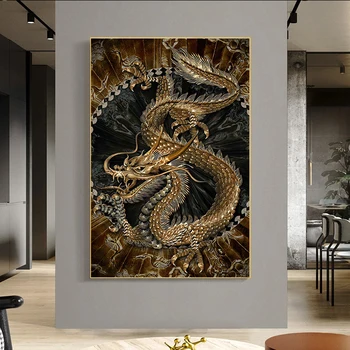 Moderné Umenie olejomaľba Čínsky Drak Obrazu HD Tlač Plagátov a Vytlačí Domov Obývacej Izby, Dekorácie, Maliarstvo,