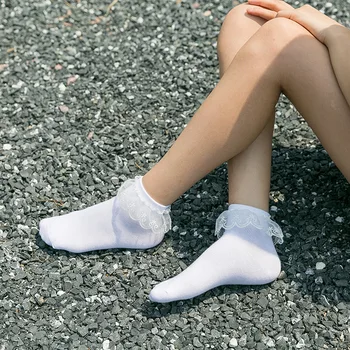 Móda Krásne Ženy Harajuku Sladké Retro Čipky Krátke Ponožky Lolita Naberaný Prehrabať Bavlna Princezná Ponožky Kawaii Dievčatá Ponožky