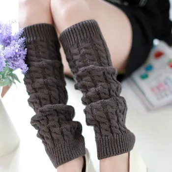 Móda Leg Warmers Ženy Farbou Háčkovanie Nohu Teplejšie Ponožky Boot Putá Dlhá Ponožka Kolená Vysoké Ponožky Zimné Pliesť Ponožky Beenwarmers