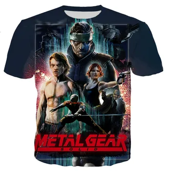 Nová Hra Metal Gear Solid 3D Tlač T-shirt Muži Ženy Móda Bežné Harajuku Štýl Tričká Unisex Streetwear Nadrozmerné Topy