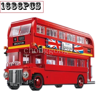 Nové BusforLondon Double Decker Bus navrhol Londýne Fit 10258 Model Stavebné Bloky, detské hračky dovolenku Vianočné darčeky