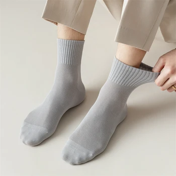 Nové Mužov Ponožky 2022 Jar Leto Módne Jednofarebné Bavlnené Šaty Ponožky Pre Mužov Bežné Priedušná Oka Business Vysokej Kvality