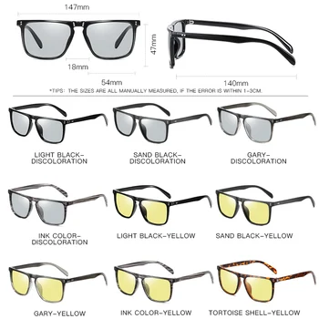 Nové Photochromic slnečné Okuliare Mužov Polarizované Jazdy Slnečné Okuliare Námestie Nit Rám Ženy menia Farbu Okuliare UV400 Ochrana 4