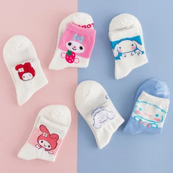 Nové Sanrio Ponožky Kawaii Mymelody Cinnamoroll Cartoon Študent Potlačené Bavlnené Ponožky Roztomilé Dievčenské Príležitostné Športové Ponožky