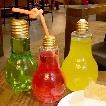 Nové Vysoko kvalitné Inovatívne Žiarovky Ovocné Šťavy Prenosné Fľaše Roztomilý Odšťavovač Mlieko Fľaša na Vodu farebné Nápoje-výrobky na darček