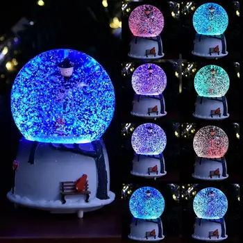 Nočné Svetlo Music Box Crystal Ball Plavidlá Domov Plochy Dekor Snow Globe Sklo Svadobný Dar Zimné Milovníkov Snehová Guľa S Snowflake 1