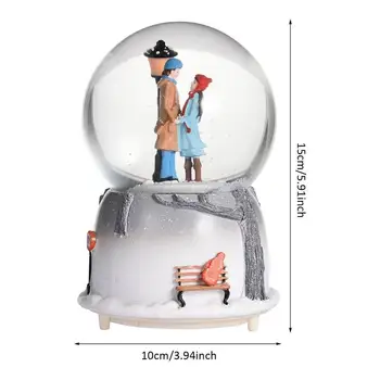 Nočné Svetlo Music Box Crystal Ball Plavidlá Domov Plochy Dekor Snow Globe Sklo Svadobný Dar Zimné Milovníkov Snehová Guľa S Snowflake 5