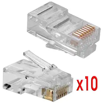 OcioDual dávke 10 konektory typ siete ethernet RJ45 pre crimper 10x MAČKA.5E konektor Crimpar Kábel s x CAT 5e kolíky