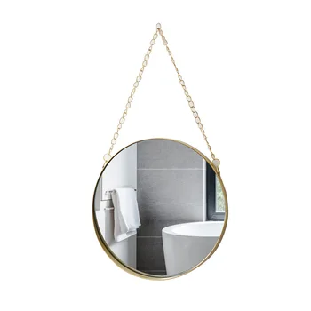 Okrúhle Zrkadlo Nordic Kovové Kovaného Železa Kúpeľňa Dekoratívne Zrkadlo, Wc Nástenné Zrkadlo Obliekanie Domova Nástenné Zrkadlo pre Spálne 5