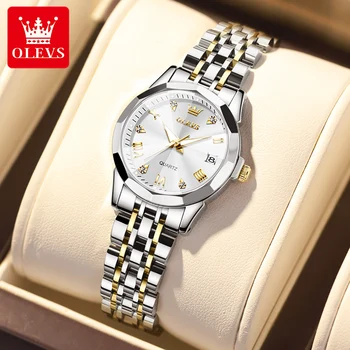 OLEVS 9931 Retro Hot Štýl veľmi Kvalitné Vodotesné Hodinky pre Ženy, Kremeň, Nerezová Oceľ Remienok Módne Ženy náramkové hodinky