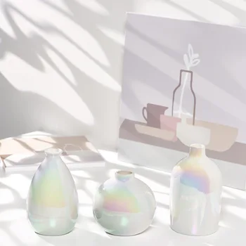 Pearl Ceramic Malá Váza, Obývacia Izba Kvet Usporiadanie Nordic Tvorivé Minimalistický Domov Voda Kultúra, Sušené Dekorácie, Ozdoby