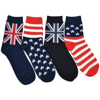 Peonfly Muži Móda Britskou Vlajkou Hviezda Vzor Bavlna Posádky Prekladané Harajuku Kreatívny Dizajnér Radi Zábavné Umenie Ponožky 0