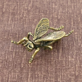 Pevné Brass Hmyzu Bee Figúrky Miniatúry Čaj Pet Remesiel Zber Ploche Malé Ozdoby Domáce Dekorácie Príslušenstvo