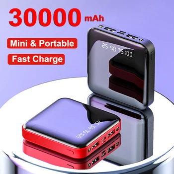 Prenosný Mini Power Banky, Rýchle Nabíjanie 30000mAh Externé Nabíjačky Digitálny Displej Externé Batérie LED pre iPhone Xiao