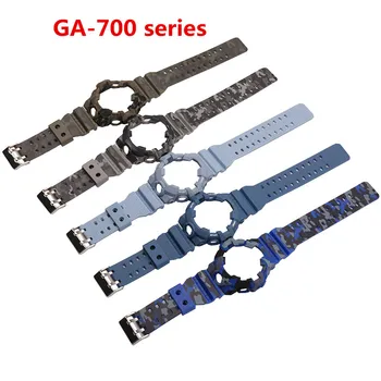 Príslušenstvo hodinky vhodné pre Casio hodinky remienok GA-700 710 735 živice kamufláž popruh prípade mužov popruh