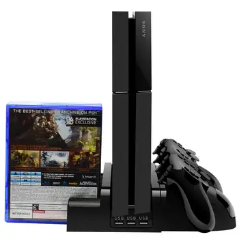 PS4 PRO PS4 SLIM Konzoly Dual Nabíjací Dok Stanica USB Chladiaci Ventilátor Pre Playstation 4 Pro Slim Vertikálne ControllerStand 3 v 1