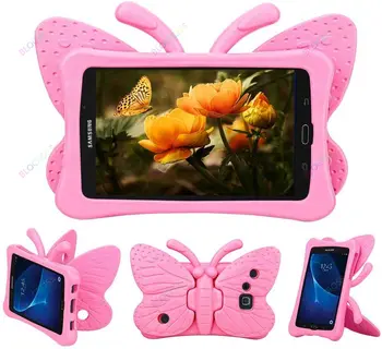 Puzdro pre Samsung Galaxy Tab 8.0 Tablet SM-T290 T220 T307 P200 T330 T387 Deti, Dievčatá, Priateľské 3D Butterfly EVA Pena Krídla Stojan