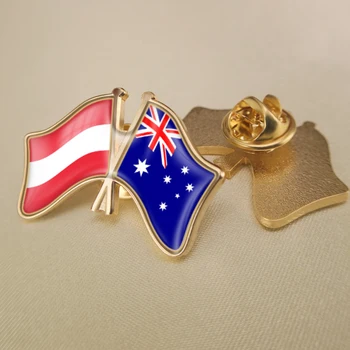 Rakúsko a Austrália Prešiel Dvakrát Priateľstvo Vlajky Brošňa Odznaky Preklopke Kolíky