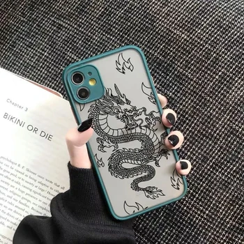 Remazy Módne Dragon Zvierat Vzor Telefón puzdro Pre iPhone 13 12 11 14 Pro MAX X XS XR 8 7 Plus Pevného Priehľadného Krytu Matná Taška 1