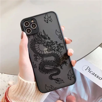 Remazy Módne Dragon Zvierat Vzor Telefón puzdro Pre iPhone 13 12 11 14 Pro MAX X XS XR 8 7 Plus Pevného Priehľadného Krytu Matná Taška 3
