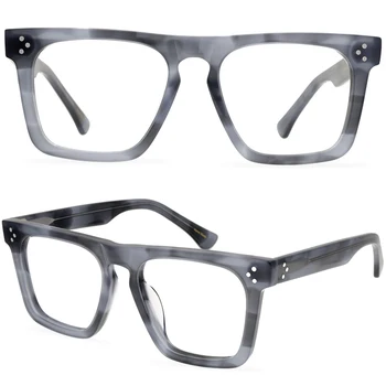 Retro full-frame okuliare acetát prúžok, štvorec rámu okuliarov Japonský unisex okuliare