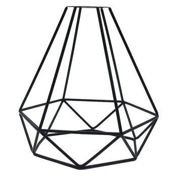 Rustikálny Štátu Diamond Design Kovové Svetlo Klietky Stráže – Dekoratívne Tienidlo Lampy Čierne 1