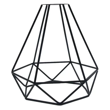 Rustikálny Štátu Diamond Design Kovové Svetlo Klietky Stráže – Dekoratívne Tienidlo Lampy Čierne 2