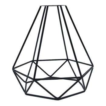 Rustikálny Štátu Diamond Design Kovové Svetlo Klietky Stráže – Dekoratívne Tienidlo Lampy Čierne 4