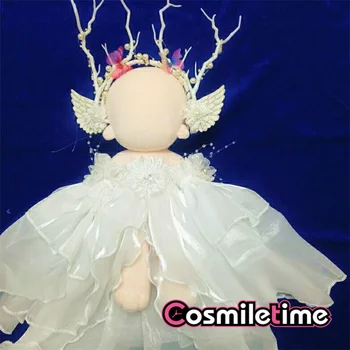 Ručné Plyšové 20 cm Bábika Víly Biele Sukne Oblečenie, Oblečenie Zdobiť Cosplay Príslušenstvo Anime Hračka Vianoce Vianočné Darčeky