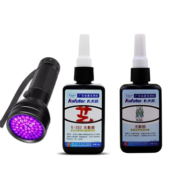 Silný 50ml Kafuter UV Lepidlo Vytvrdzovanie UV Lepidlo s 51 LED UV Lampa UV Vytvrdzovania Lepidla krištáľového Skla a Kovu Lepenie