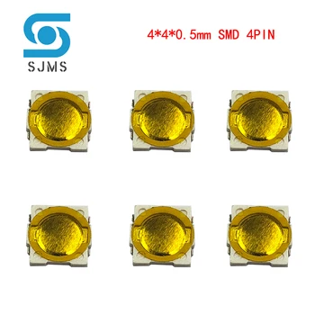 SJMS 100KS Ultra tenké Dotykové Tlačidlo Prepnúť 4x4x0.5 Micro Switch 4*4*0.5 mm SMT SMD Membrány mini Takt Prepínač