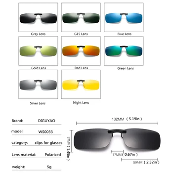 slnečné okuliare mužov quare polarizované UV400 Ženy retro klip na Deň Noc Chameleon okuliare Rybolovu, Jazdy Okuliare držiaky na poháre 3