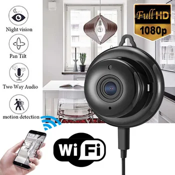 Smart Home Mini Kamera HD 1080P Bezdrôtová WIFI IP Kamera Security Protection CCTV Infračervené Nočné Videnie s SD Card, Audio