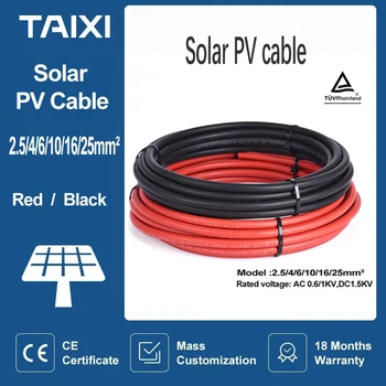 Solárne Fotovoltaické PV Kábel Drôt Pripojenie Batérie Kábel 4 6 8 10 12 14 16 AWG/2.5 4 6 8 10mm2 Červený Čierny Kábel