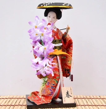 Soška 9Style Japonský Geisha Kimono Bábika Ozdoby Remesiel Domáce Dekorácie Zberateľstvo Narodeniny, Vianoce, Darček pre Deti Deti