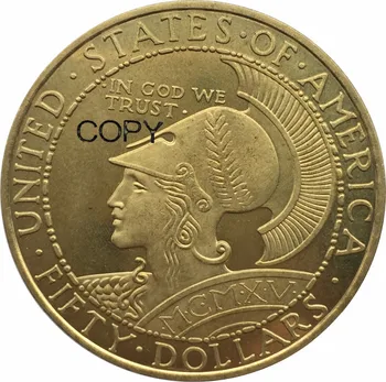 Spojené Štáty Kópie Mincí, Gold Brass 1915 S $50 Pan-Pac Kolo Pravidelné Štrajk