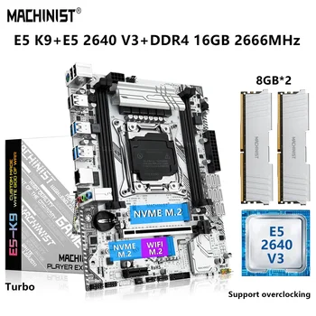 STROJNÍK X99 Doske LGA 2011-3 Set Kit Xeon E5 2640 V3 CPU Procesor 16 G=2*8G DDR4 2666MHz RAM NVME M. 2 SATA 3.0, WIFI, K9